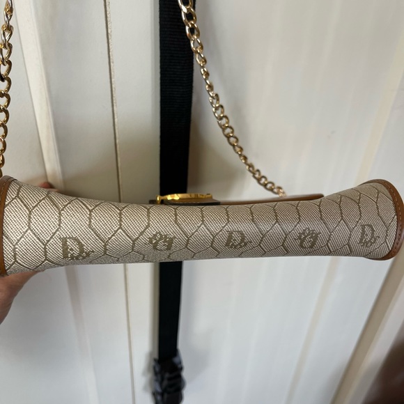 Vintage Dior honeycomb Beige & Brown Coated Canvas Shoulder Bag-no dustbag - Picture 8 of 16